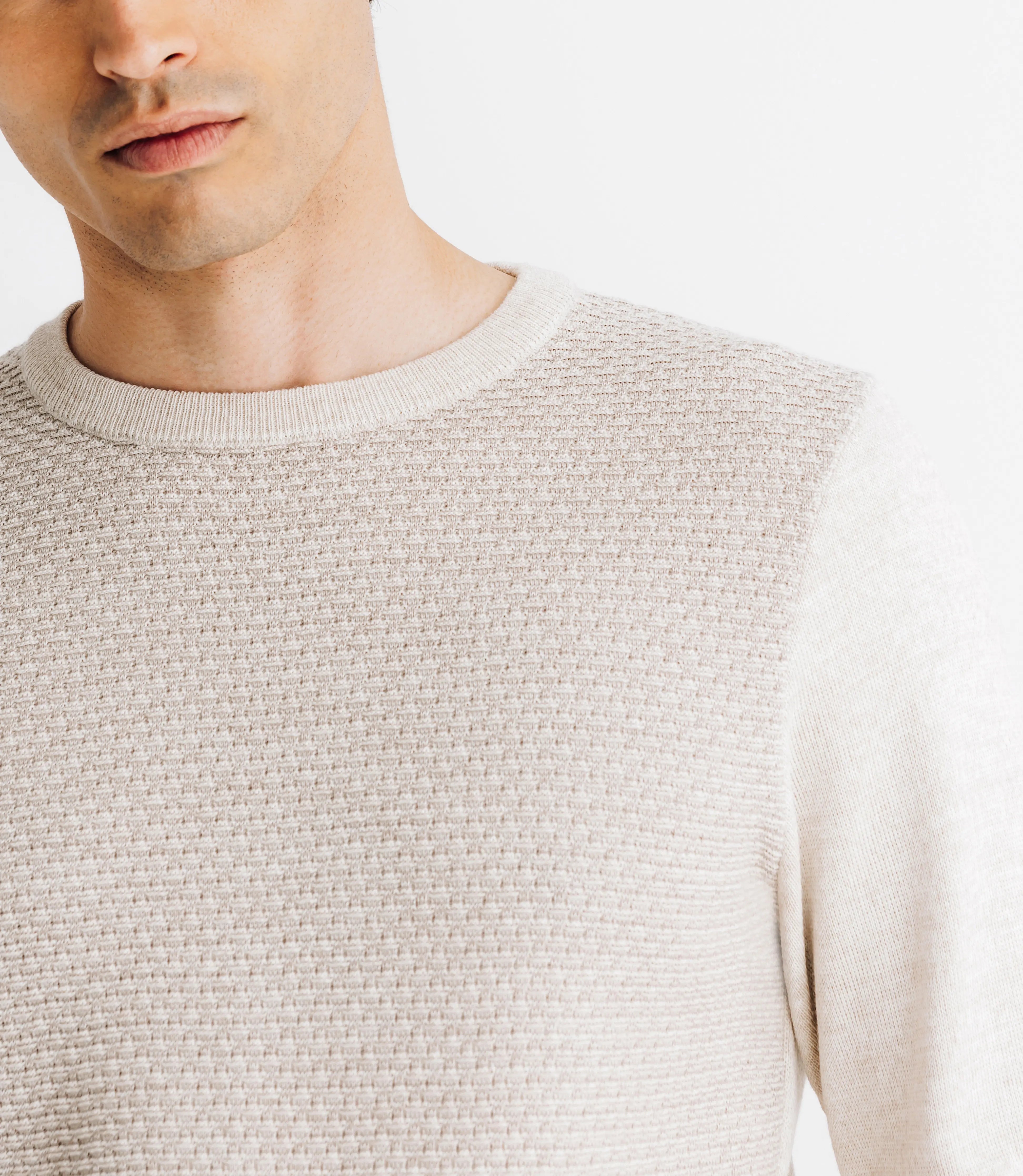 Pull col rond beige - IZAC