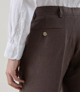 Pantalon ville 100% lin marron - IZAC