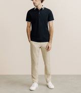 Polo col boutonné noir - IZAC