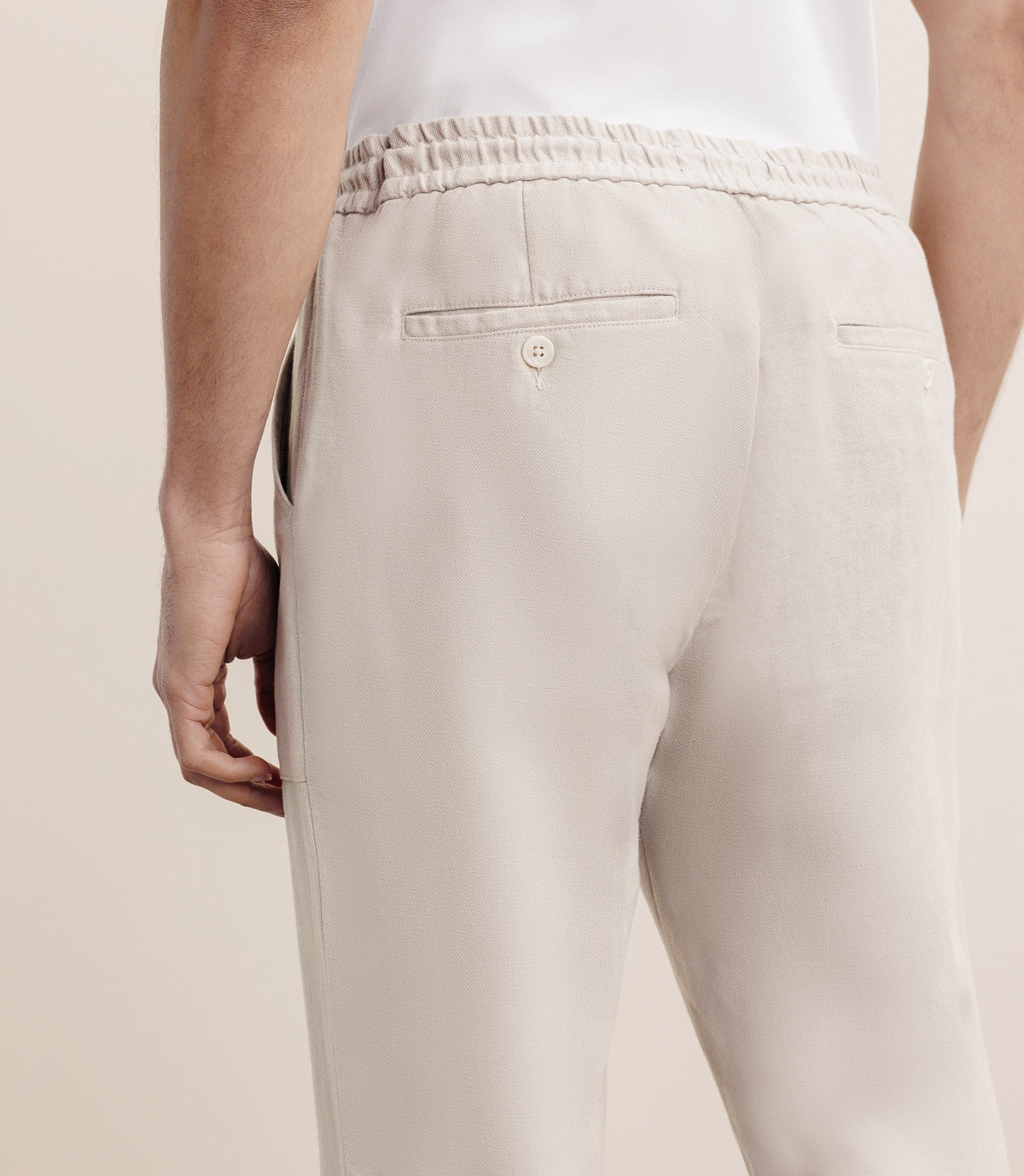 Pantalon élastiqué beige - IZAC