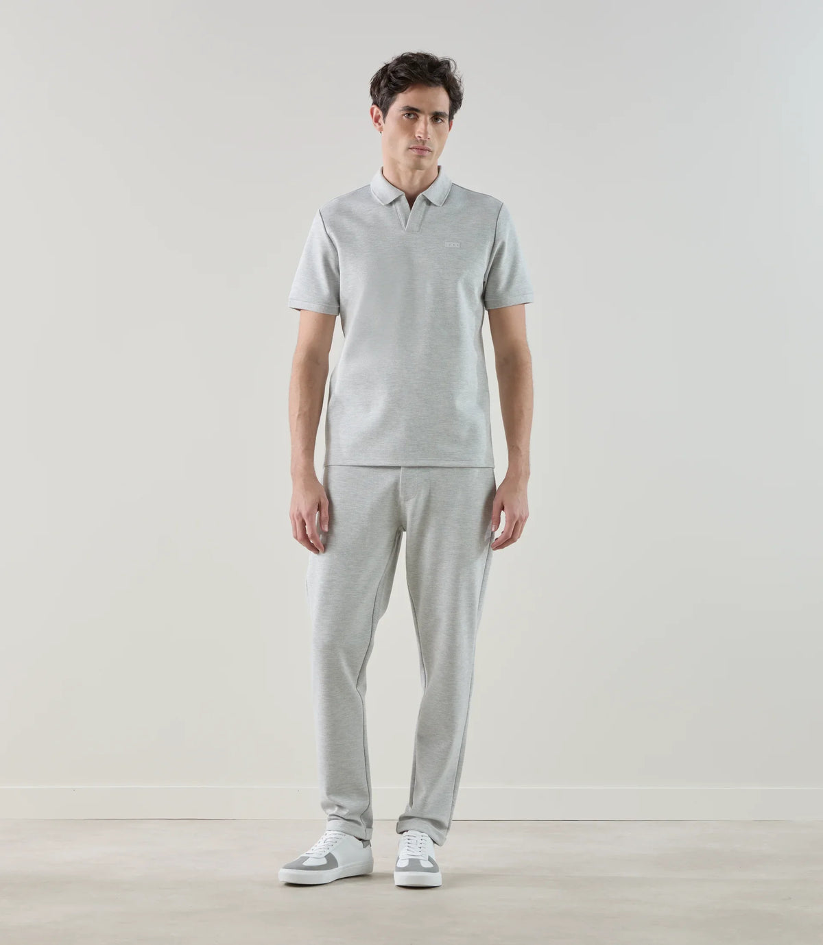 Polo col ouvert gris chiné - IZAC