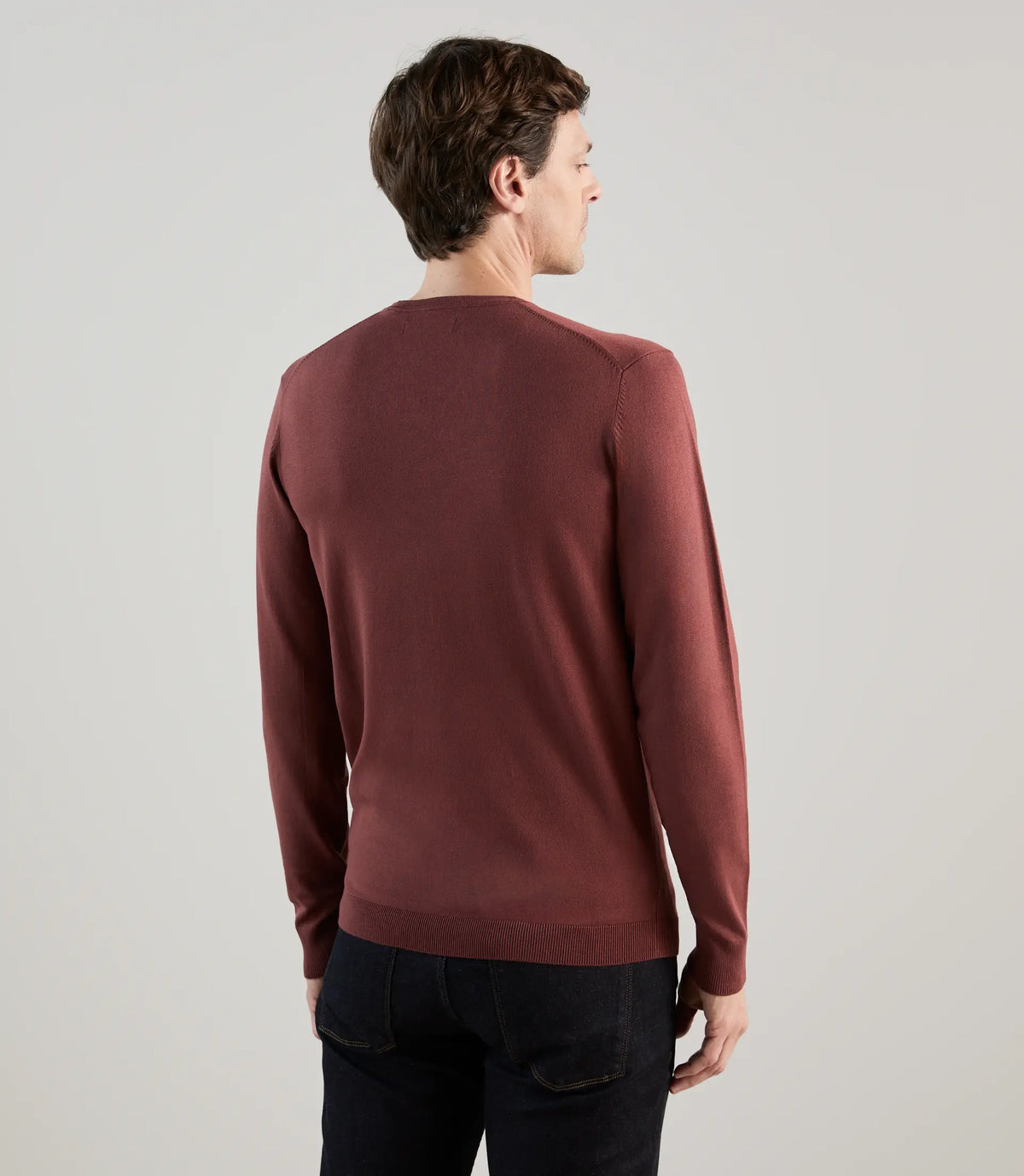 Pull col v rouge bordeaux - IZAC