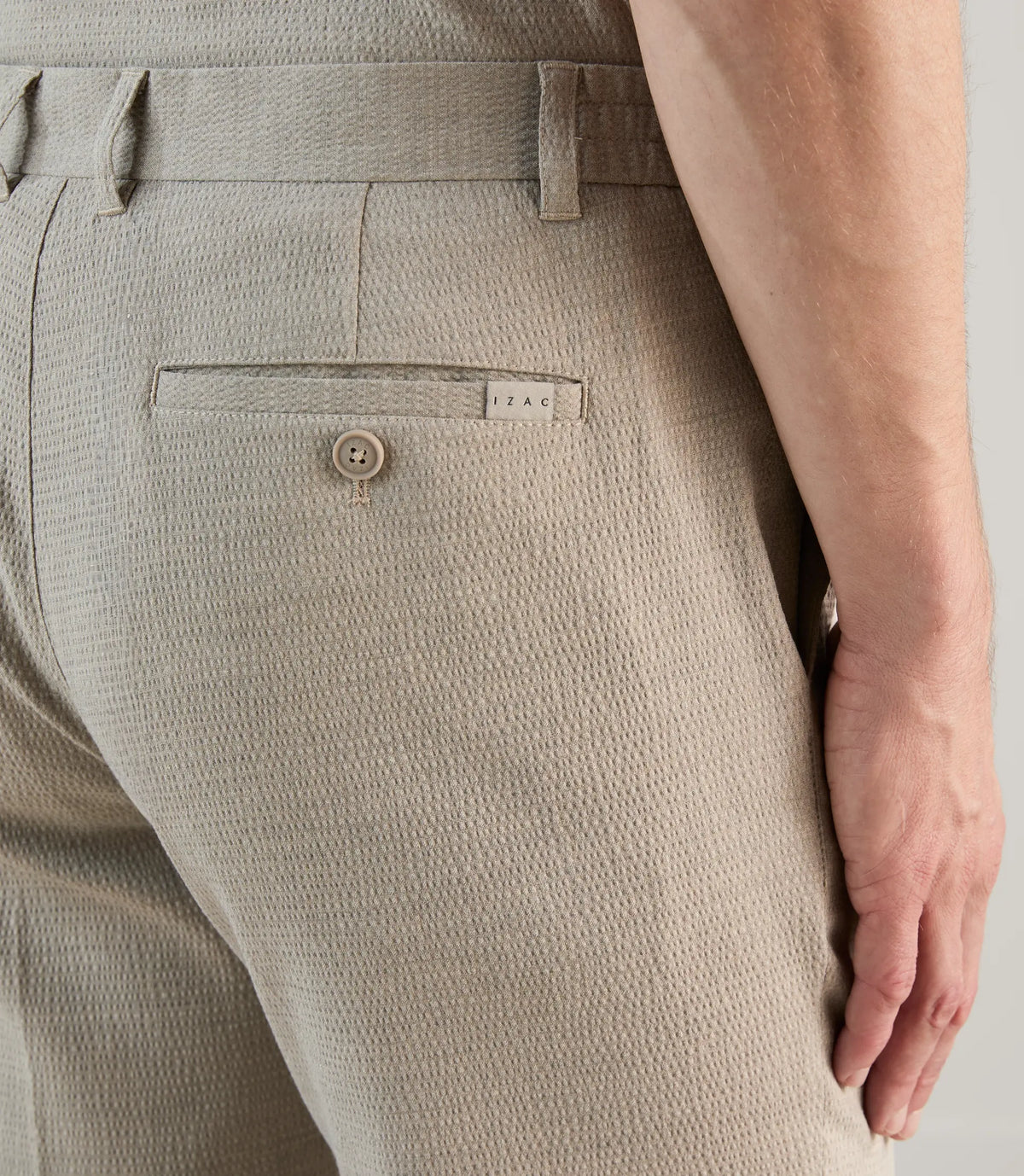 Bermuda à taille élastiquée beige - IZAC