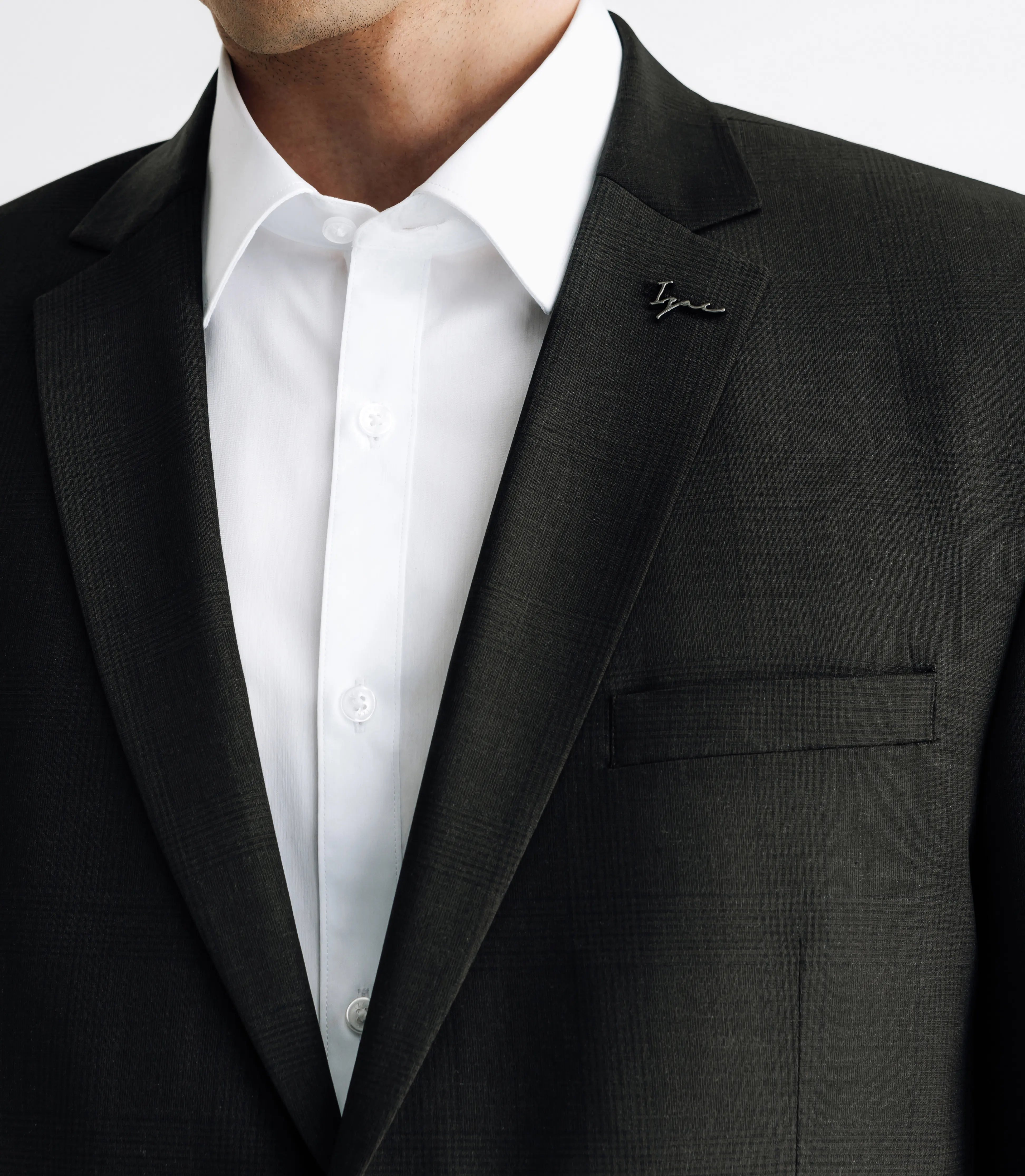 Costume 2 boutons à carreaux kaki - IZAC