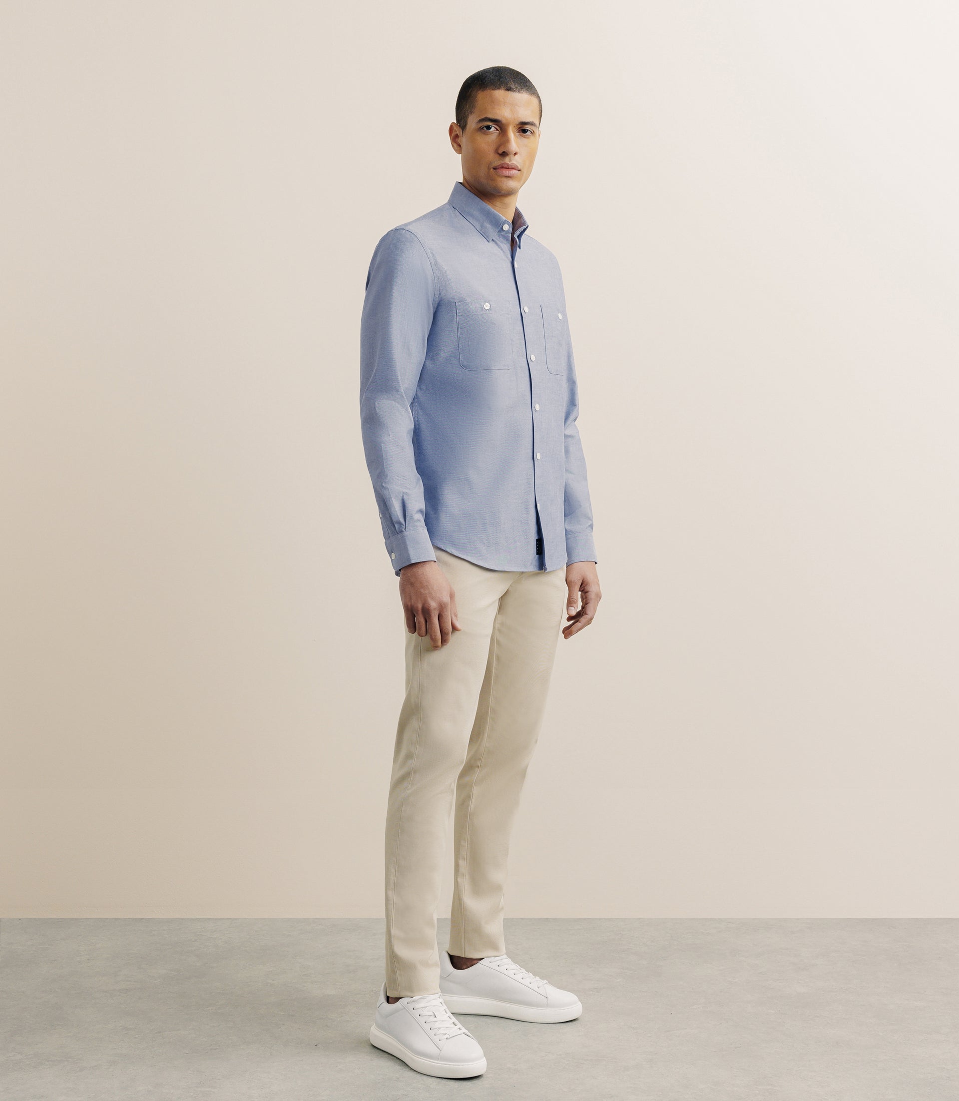 Chemise droite oxford marine - IZAC