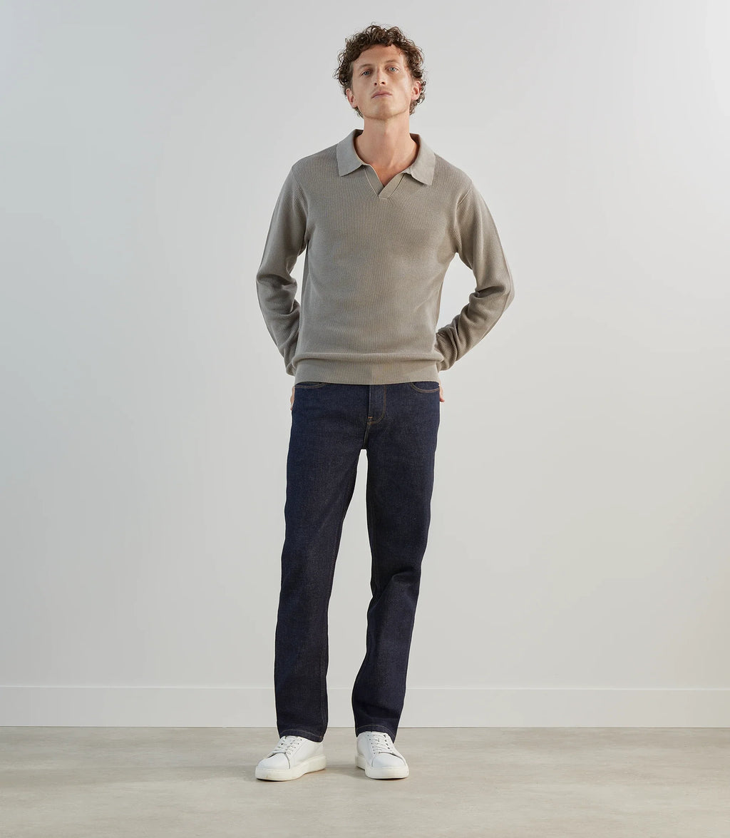 Pull col polo taupe - IZAC