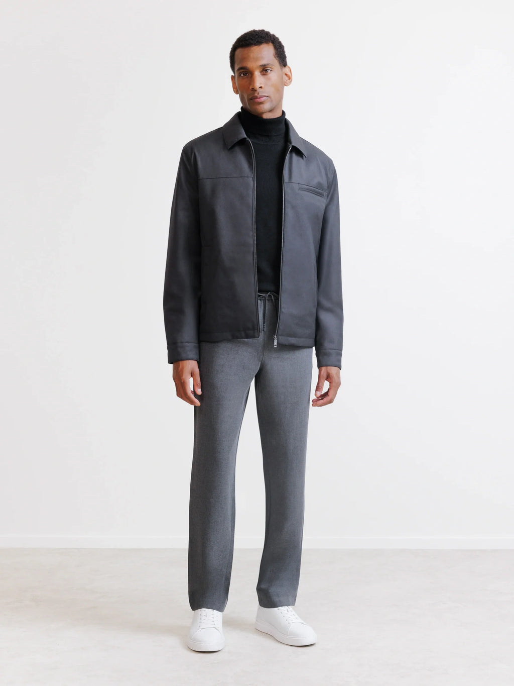 Blouson col chemise anthracite - IZAC