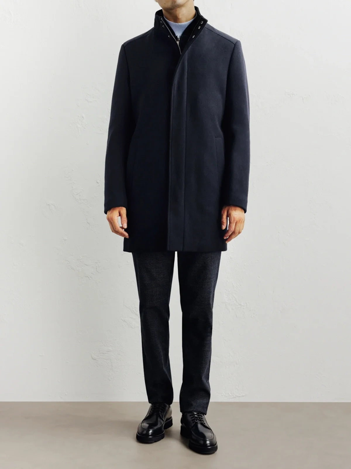 Manteau ville en laine marine - IZAC
