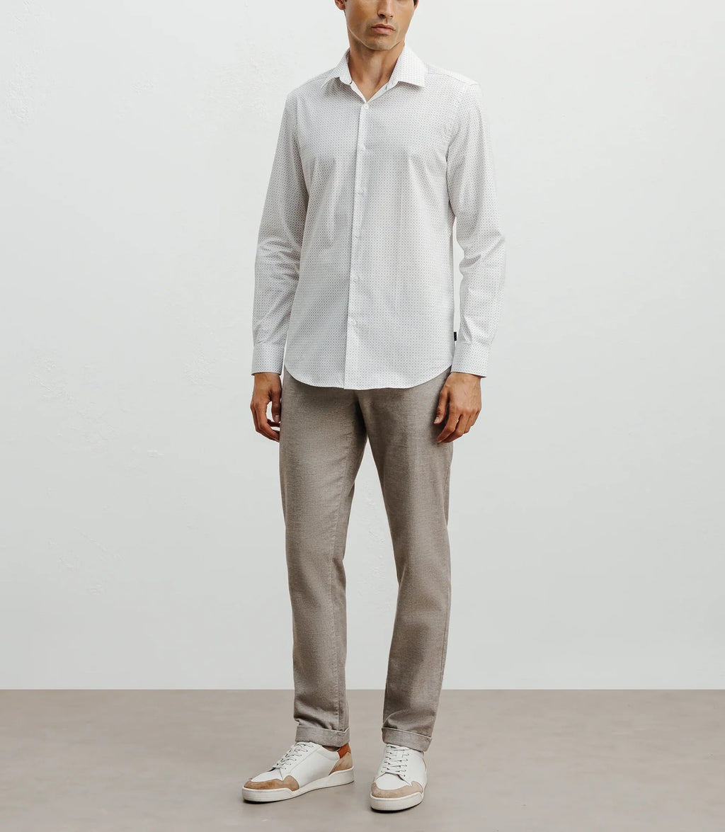 Chemise ville imprimée beige - IZAC