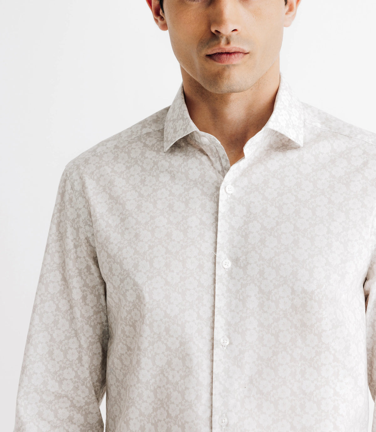Chemise imprimée à fleurs beige - IZAC