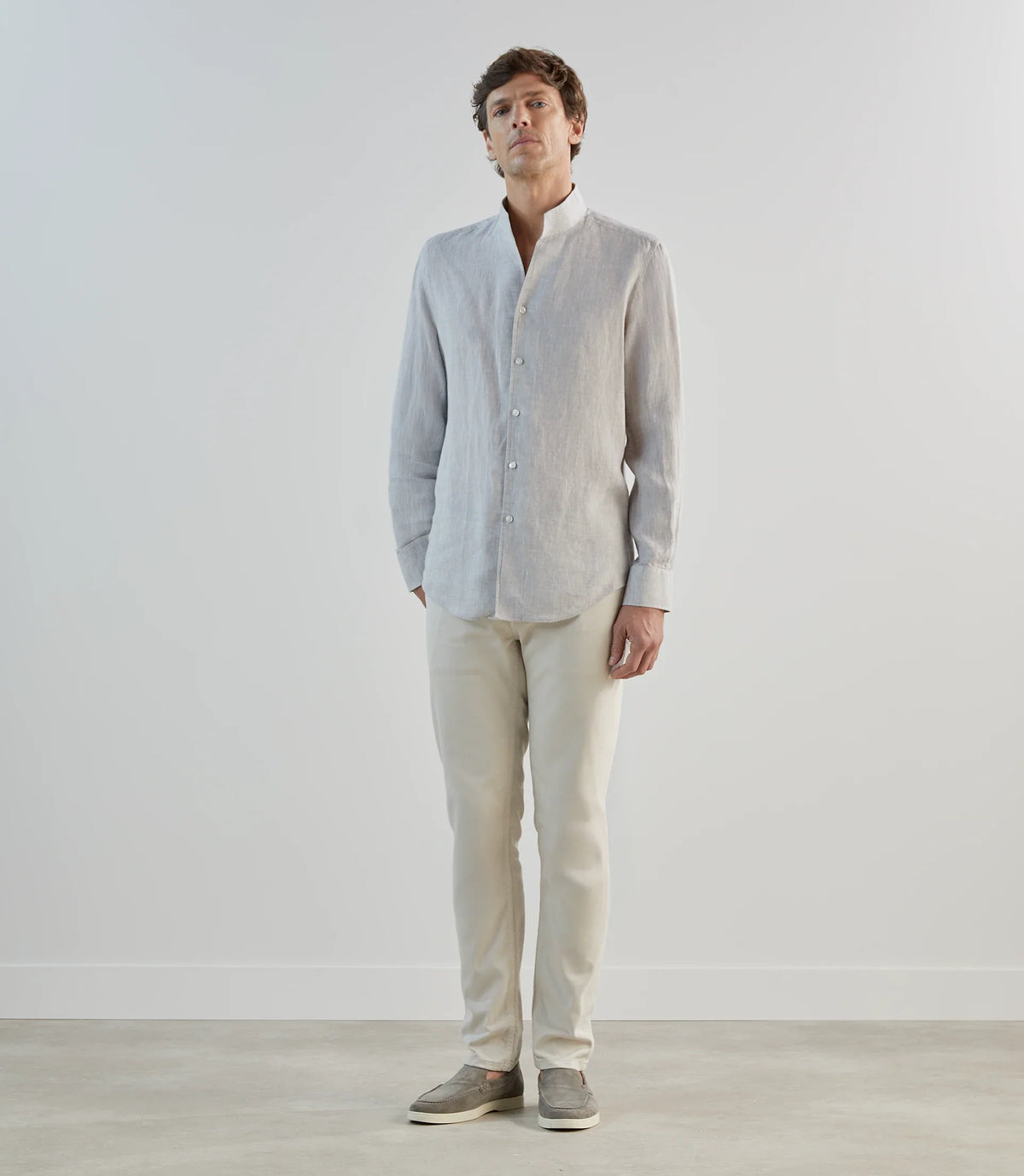 Chemise 100% lin grise - IZAC