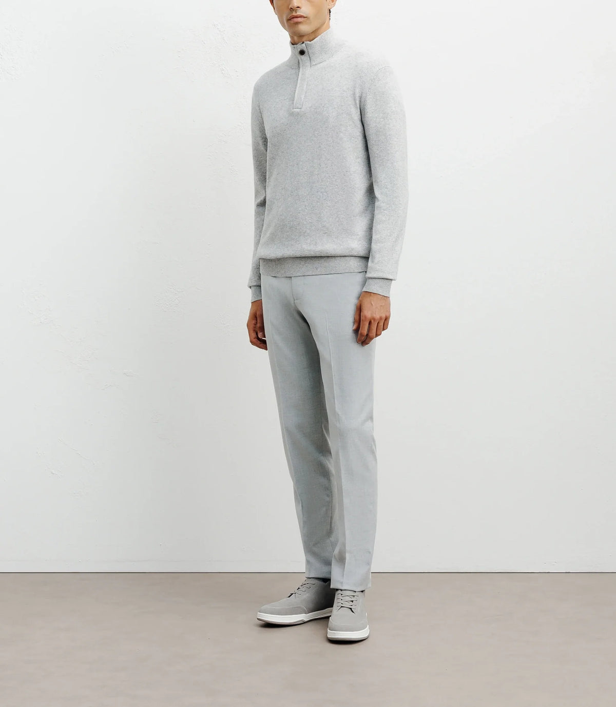 Pull col montant gris chiné - IZAC