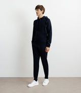 Pull à capuche en maille marine - IZAC