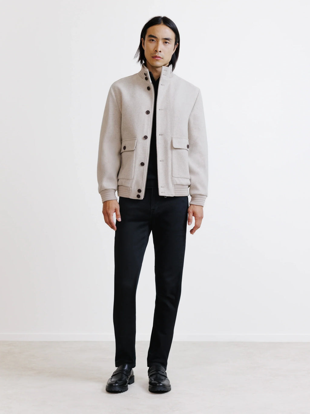 Blouson col montant beige - IZAC