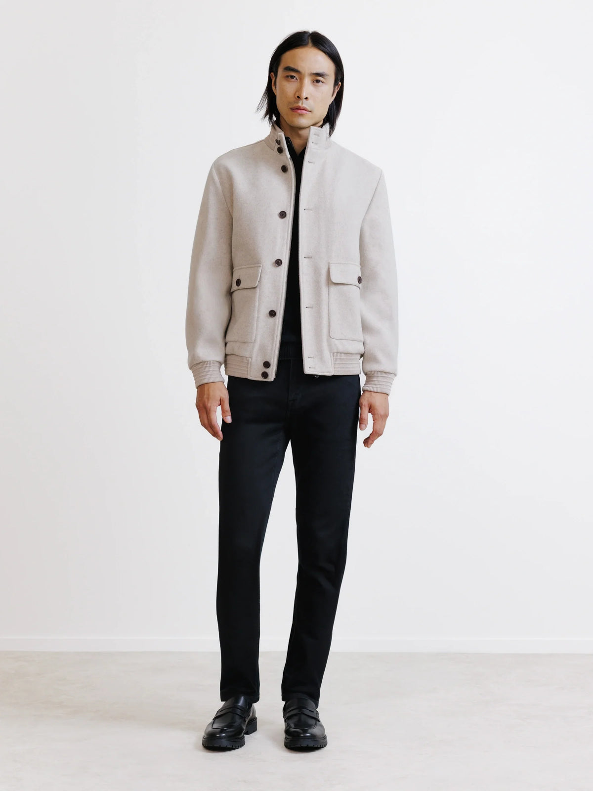 Blouson col montant beige - IZAC