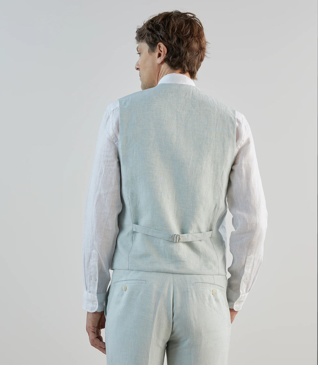 Gilet ville 100% lin vert d'eau - IZAC