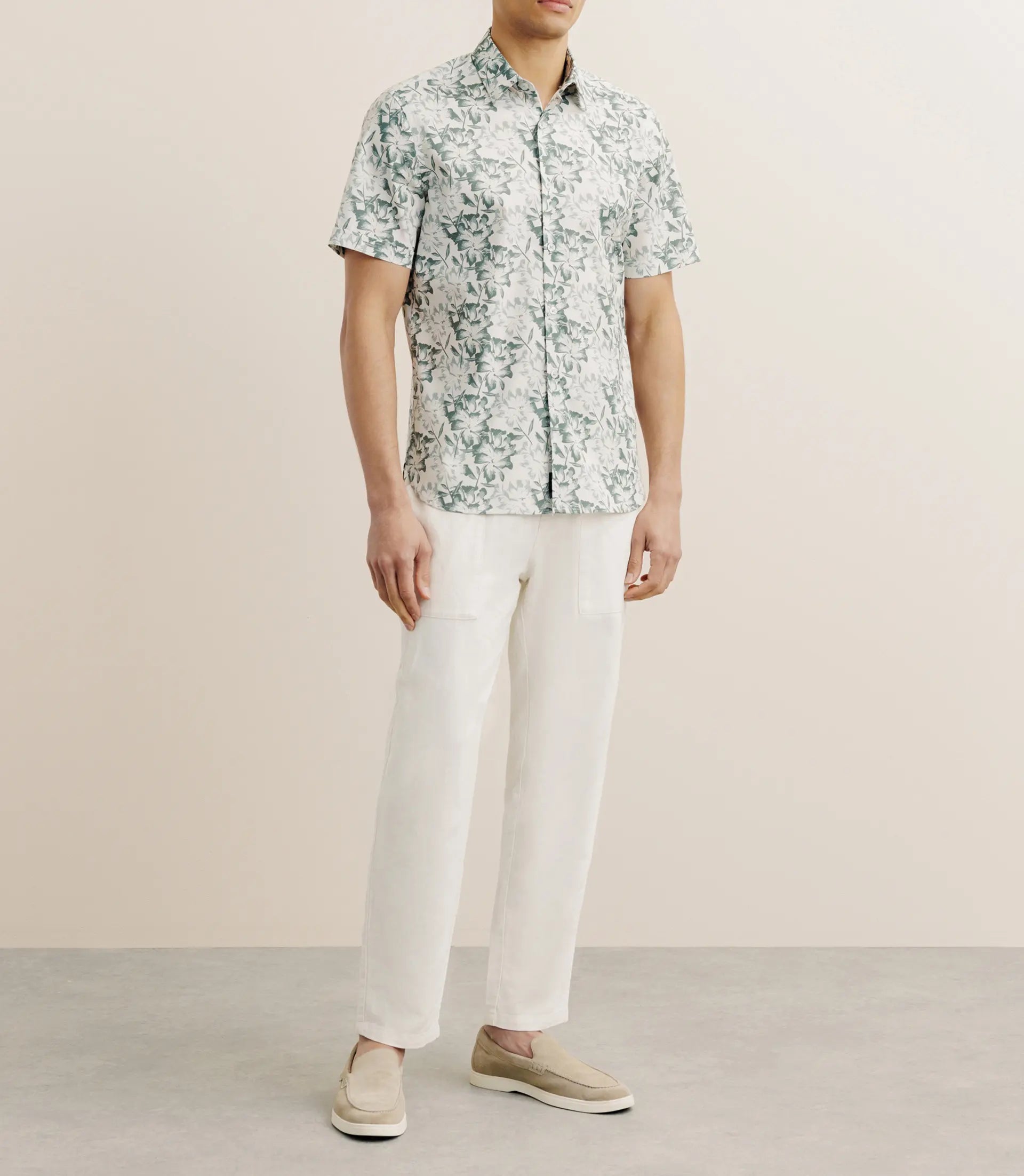 Chemise imprimée manches courtes verte - IZAC