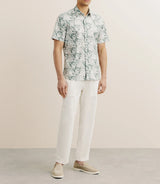 Chemise imprimée manches courtes verte - IZAC