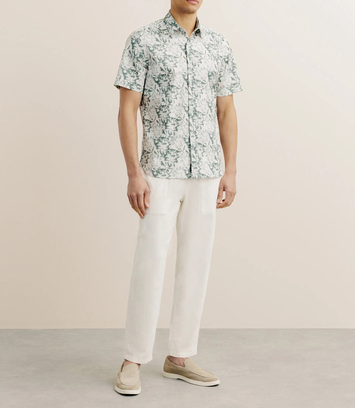 Chemise imprimée manches courtes verte - IZAC