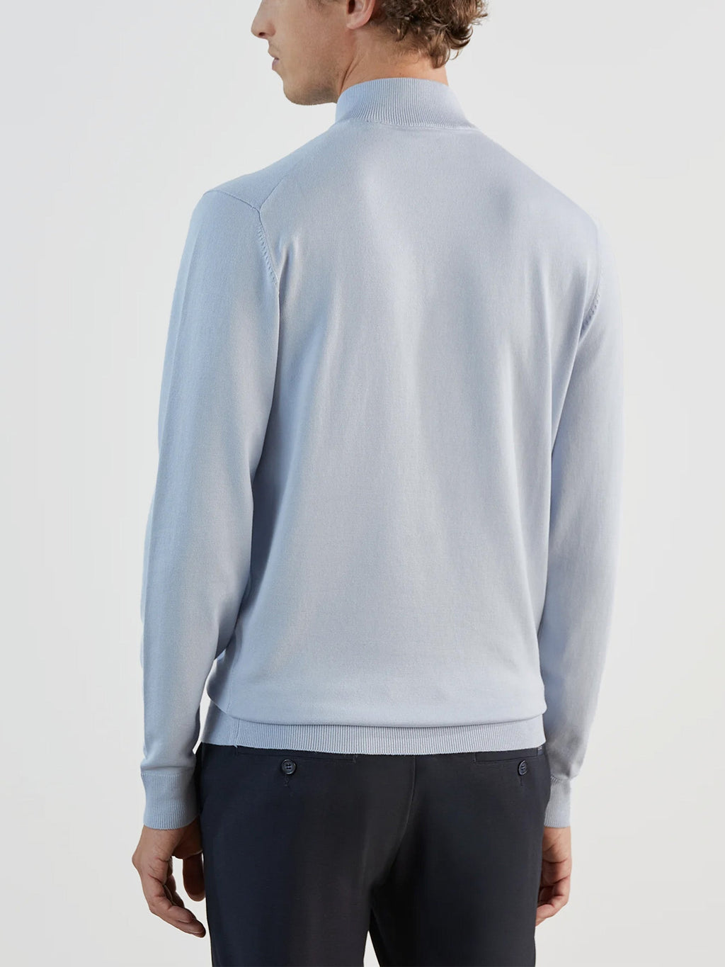 Pull col zip bleu ciel - IZAC