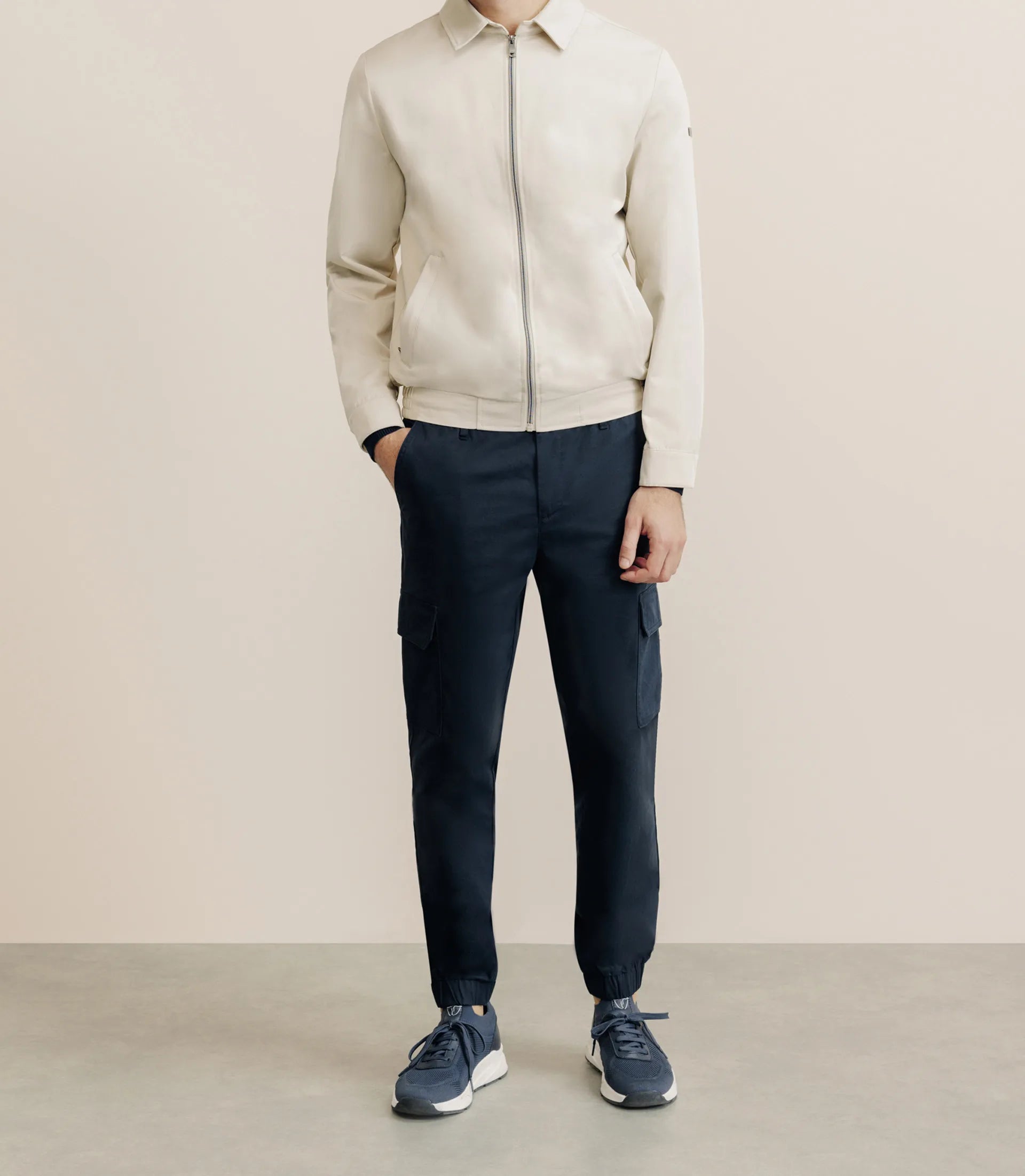 Blouson col chemise beige - IZAC