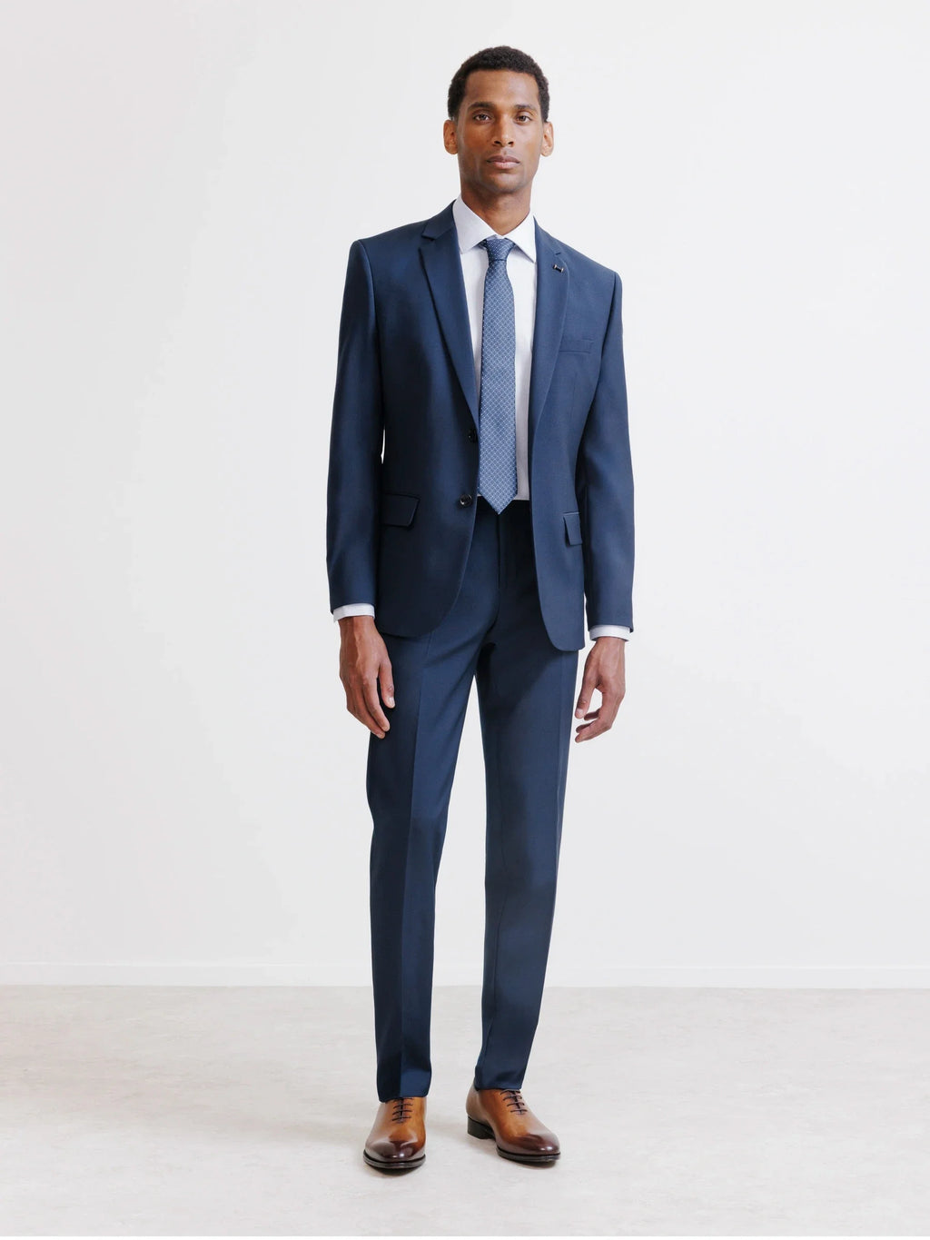 Costume 2 boutons laine majoritaire bleu - IZAC