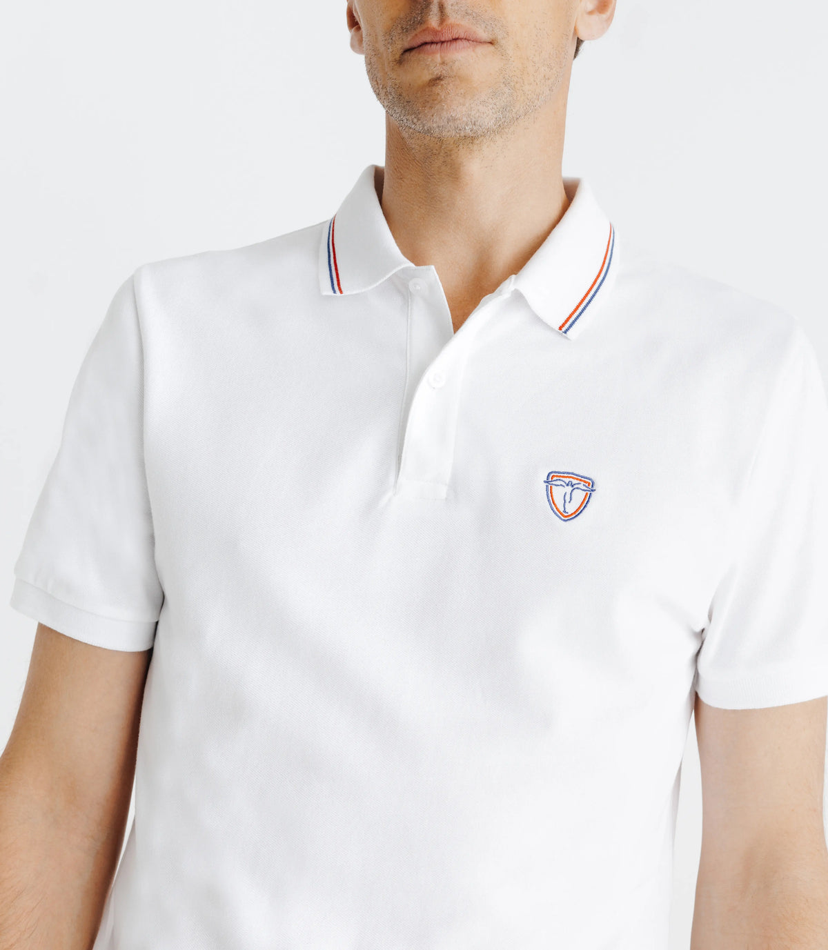 Polo piqué boutonné blanc - IZAC