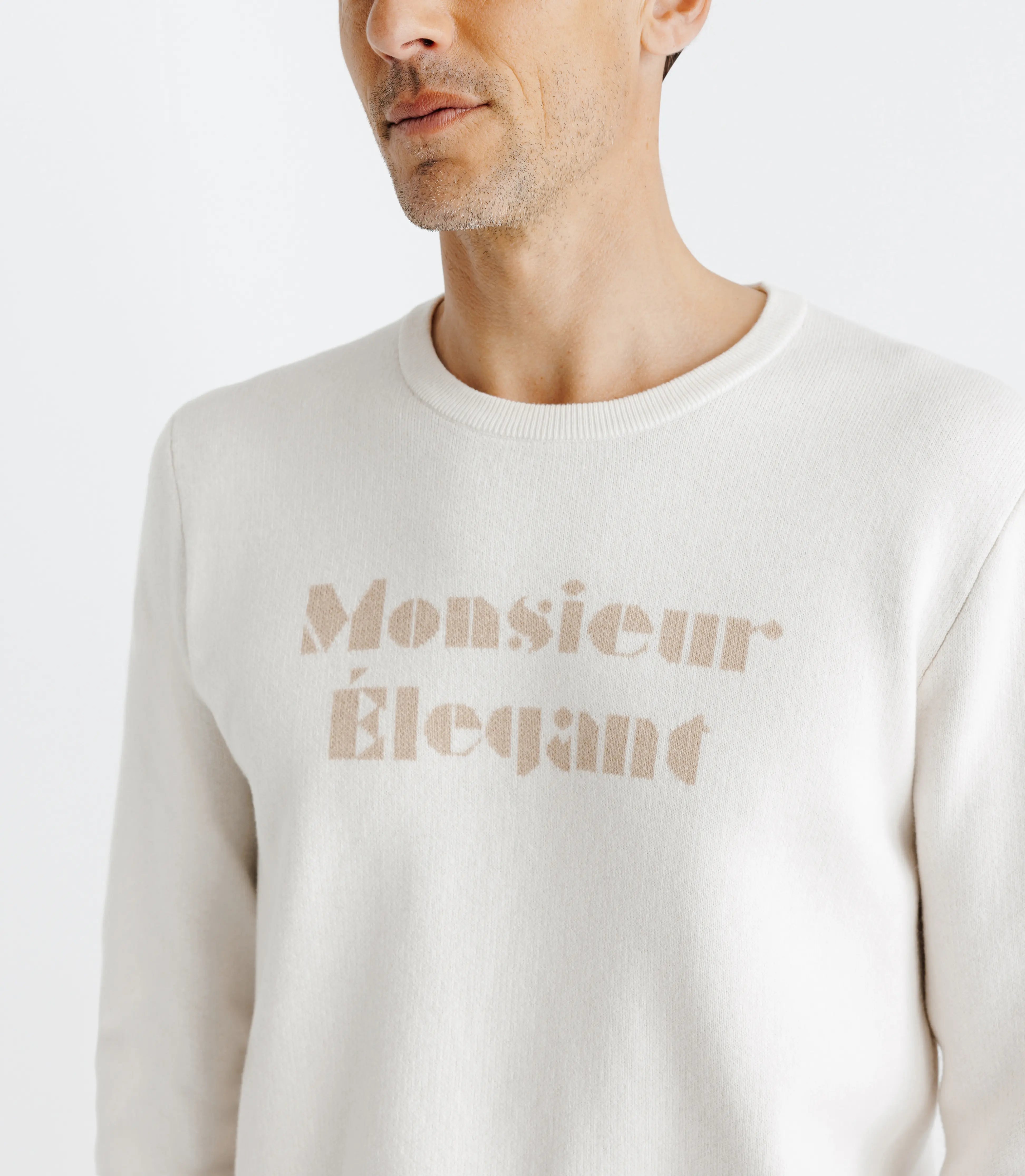 Pull avec message écru - IZAC