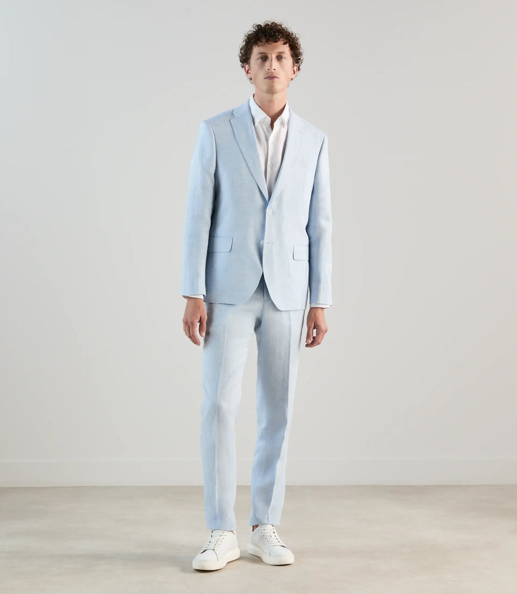 Veste ville 100% lin bleu ciel - IZAC