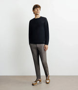 Pull manches longues col rond en maille noir - IZAC