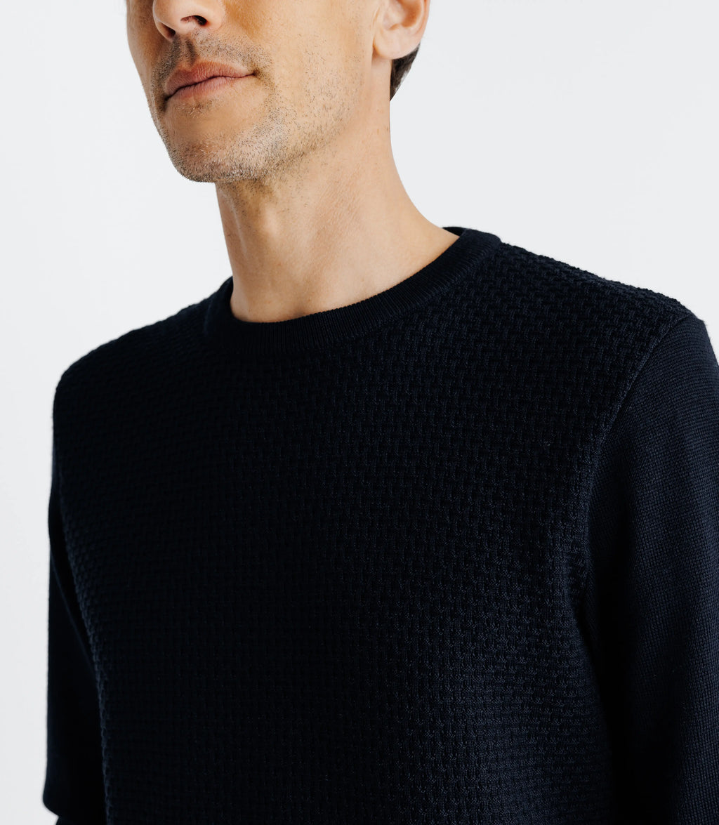 Pull col rond marine - IZAC