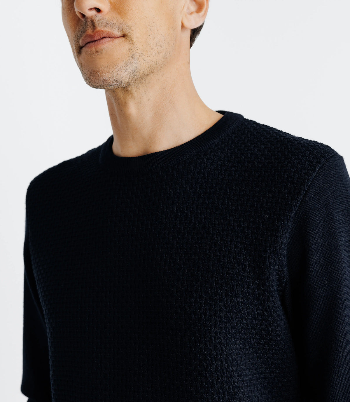 Pull col rond marine - IZAC