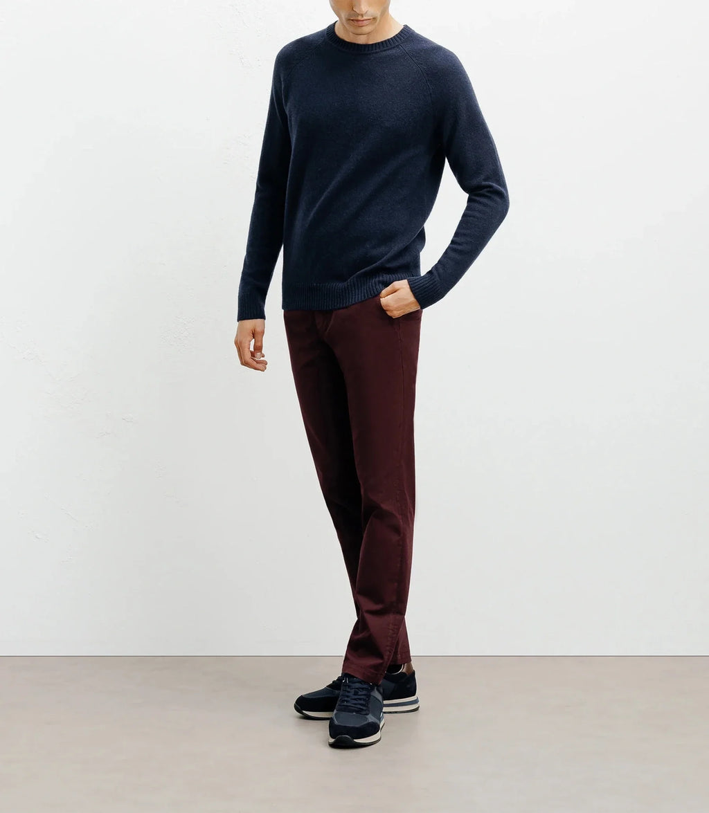 Pull en laine col rond marine - IZAC