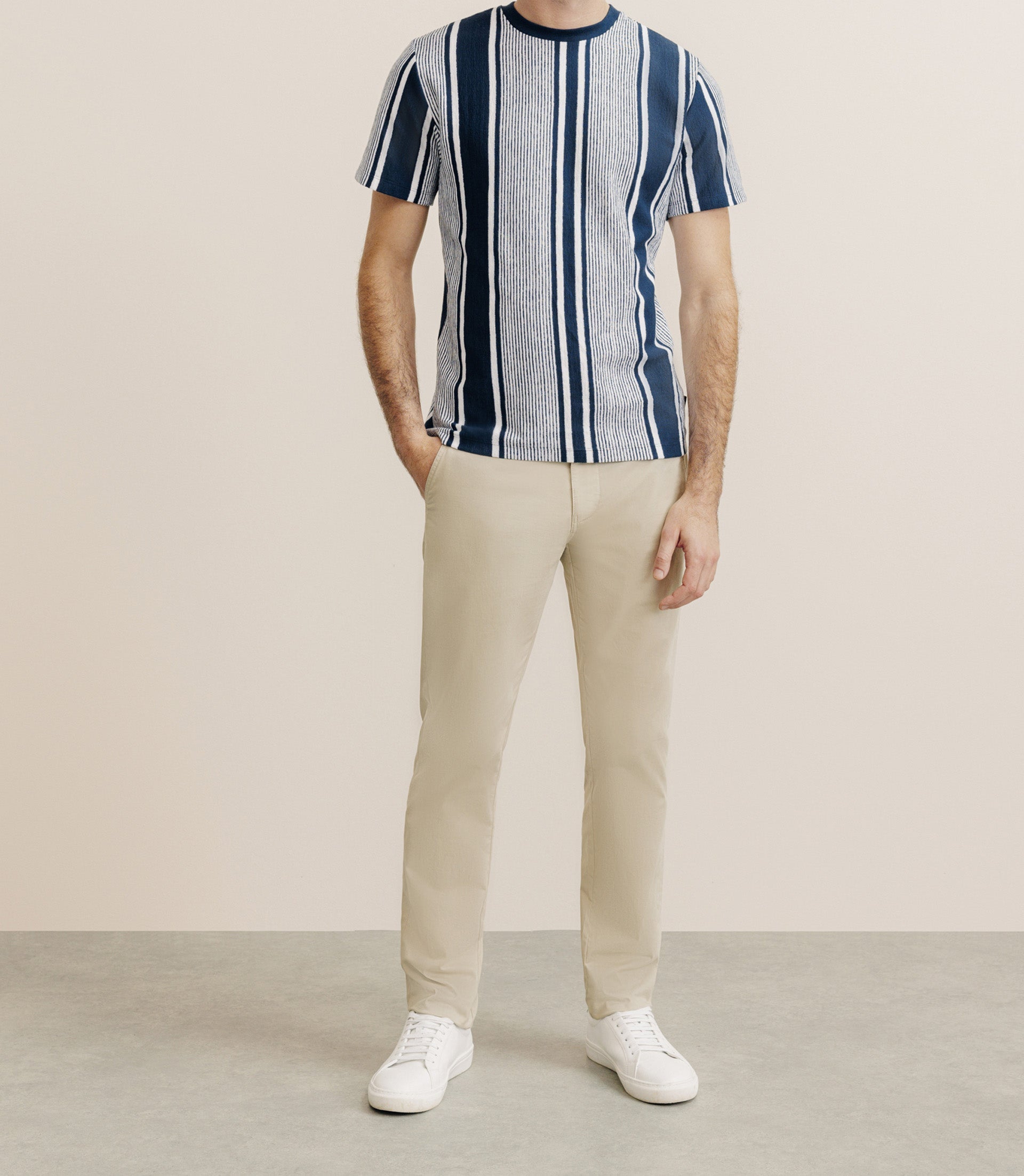 T-shirt manches courtes rayé marine - IZAC