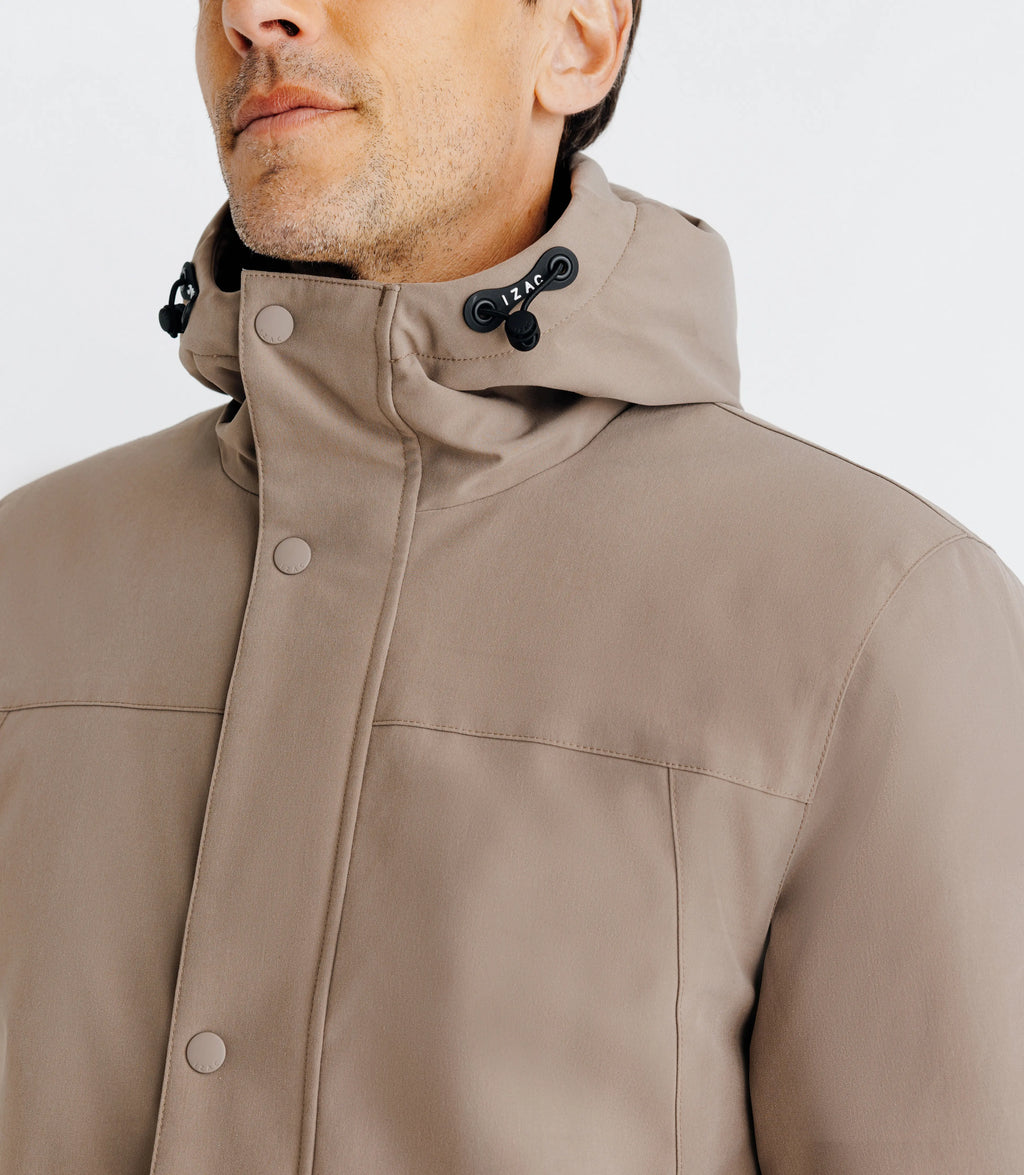 Parka à capuche taupe - IZAC