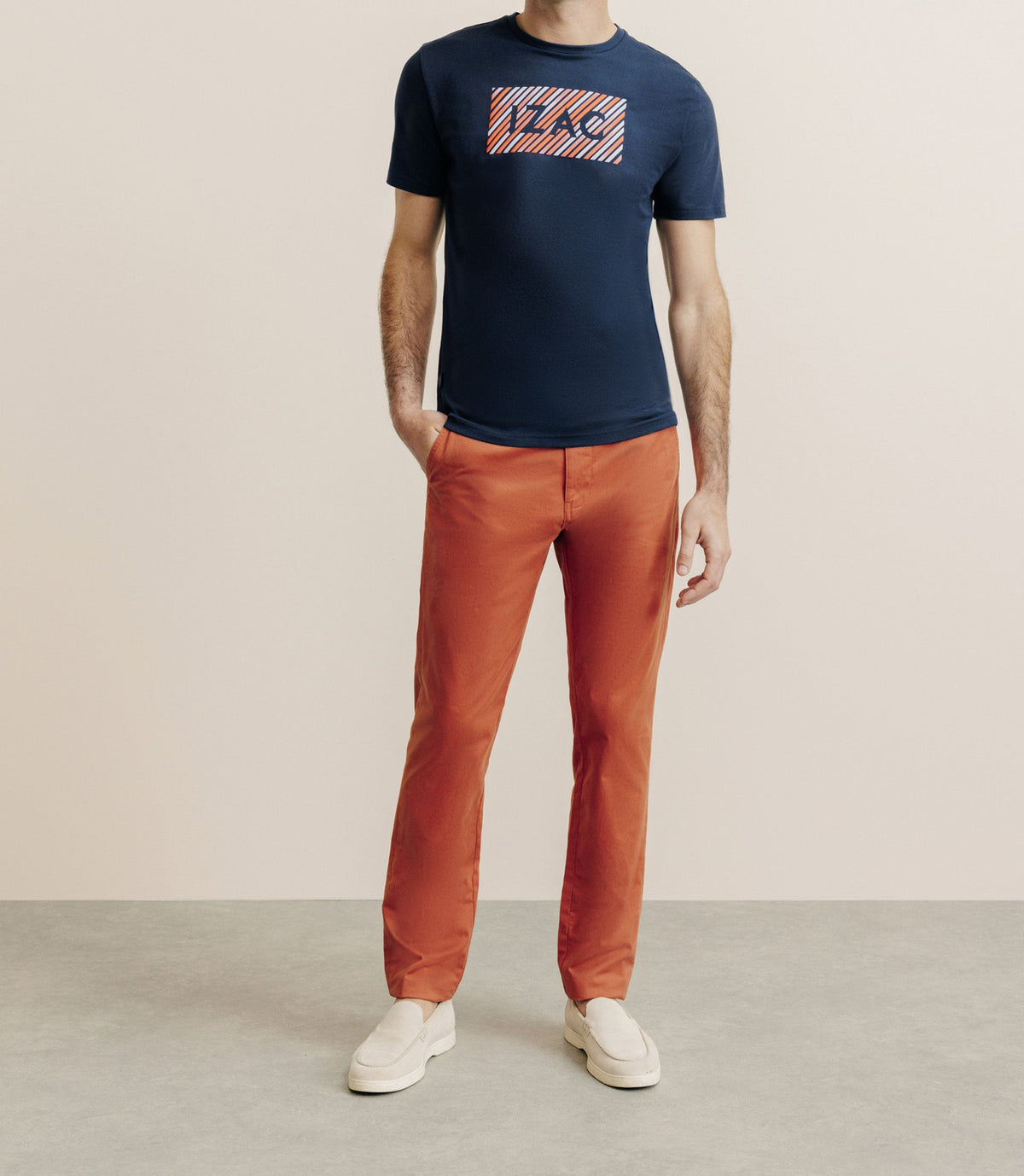 T-shirt col rond marine - IZAC