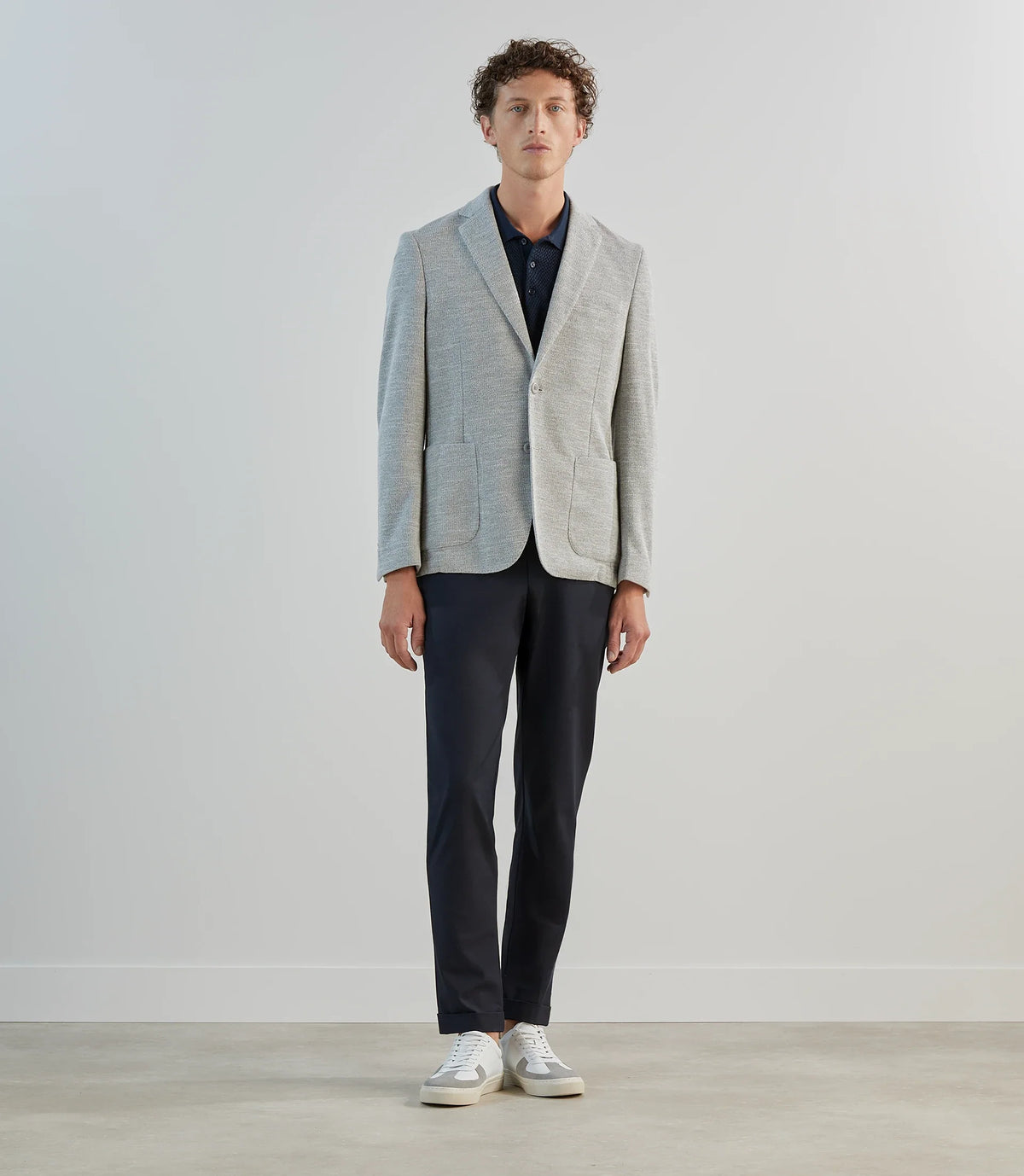 Veste casual en maille gris clair - IZAC