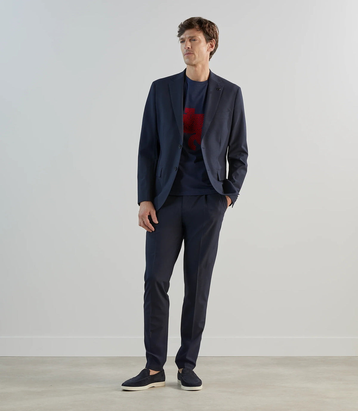 Veste ville tissu armuré marine - IZAC