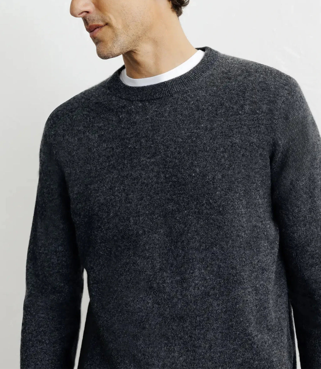 Pull col rond 100% cachemire anthracite - IZAC