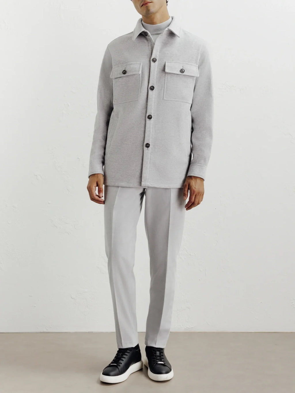 Veste casual col chemise gris clair - IZAC