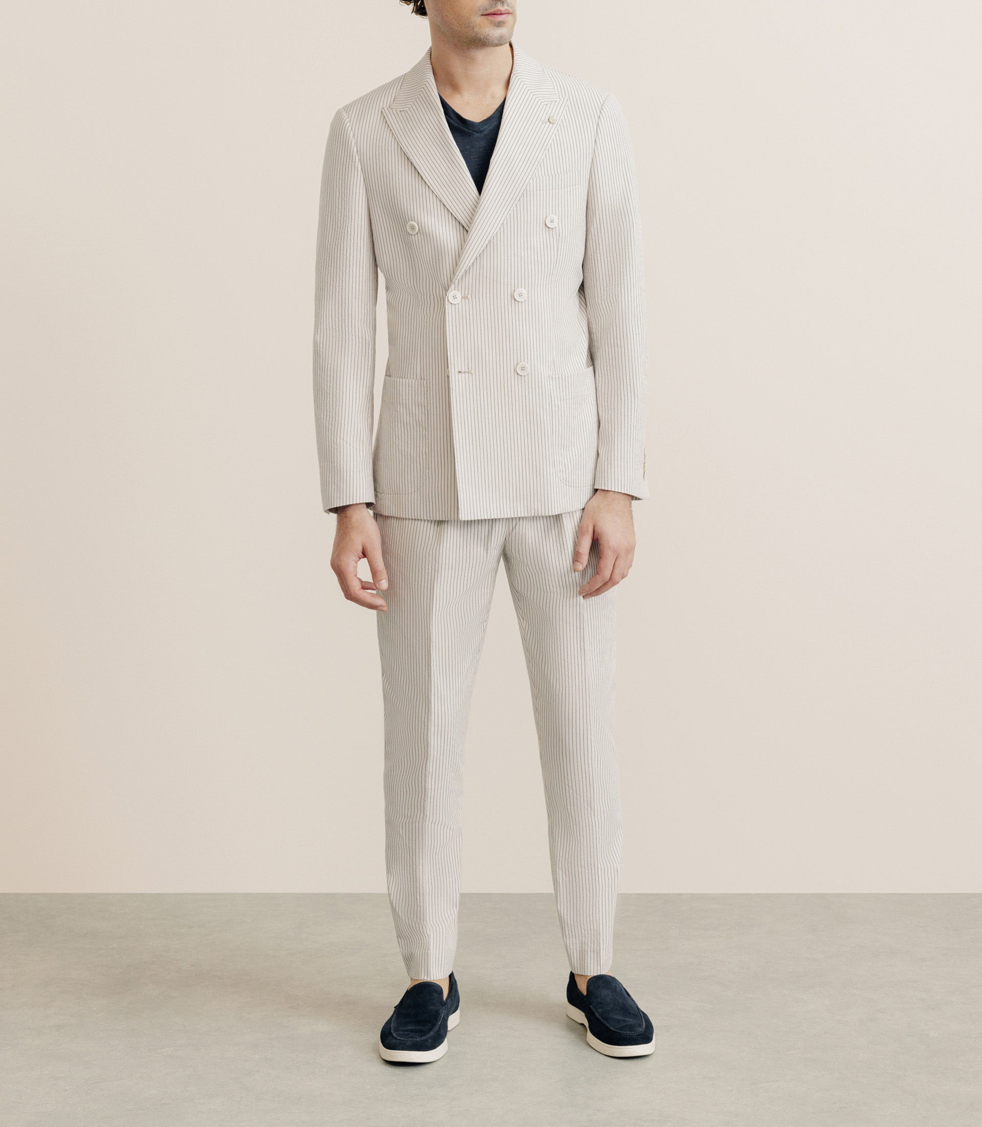 Veste ville croisée 6 boutons beige - IZAC