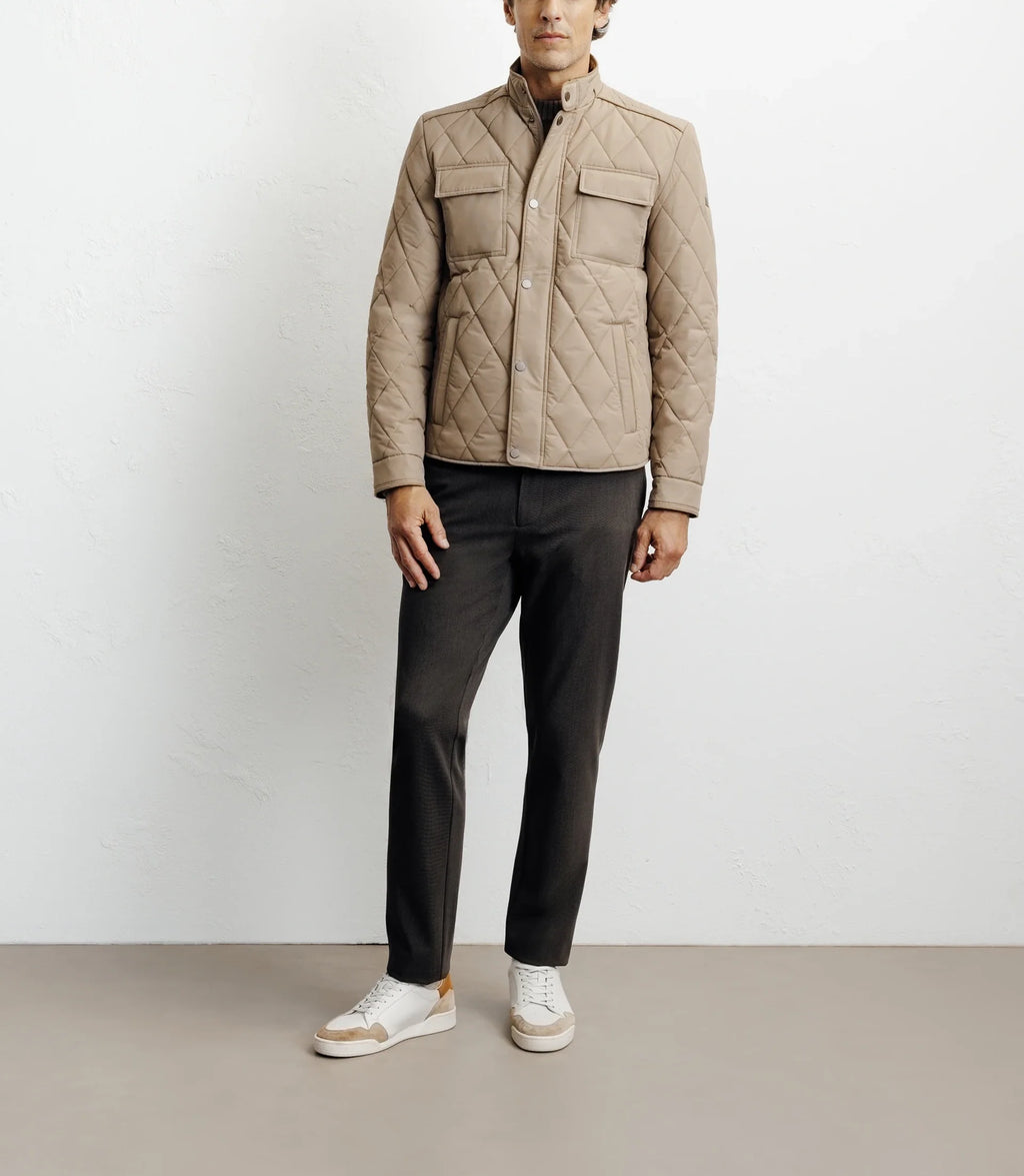 Blouson col chemise beige - IZAC