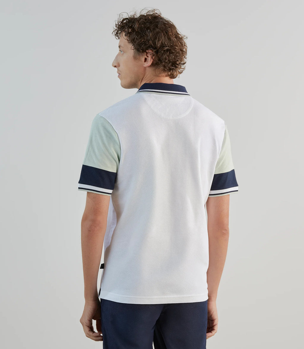Polo avec bandes contrastées blanches - IZAC