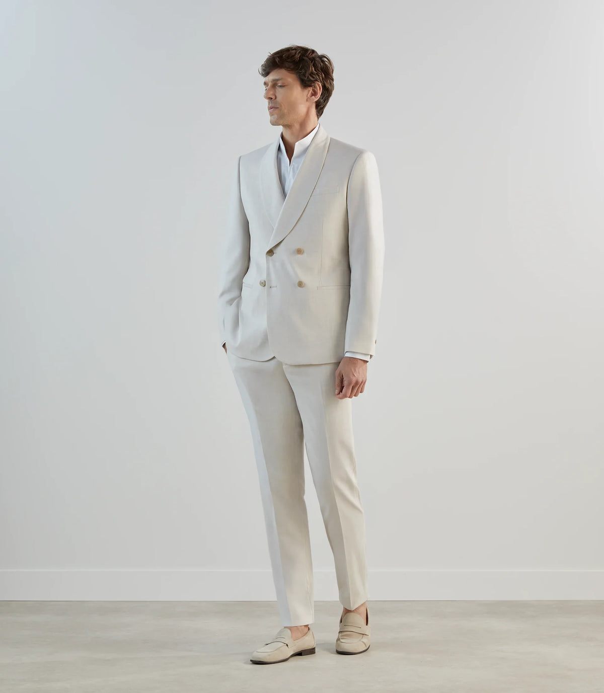 Costume croisé écru - IZAC