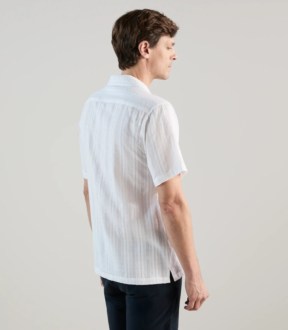 Chemise casual brodée blanche - IZAC
