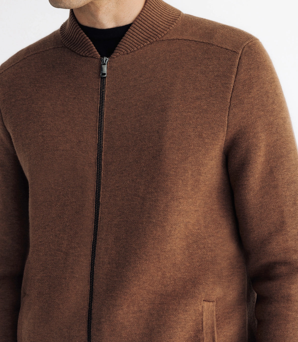 Pull gilet zippé col teddy camel - IZAC