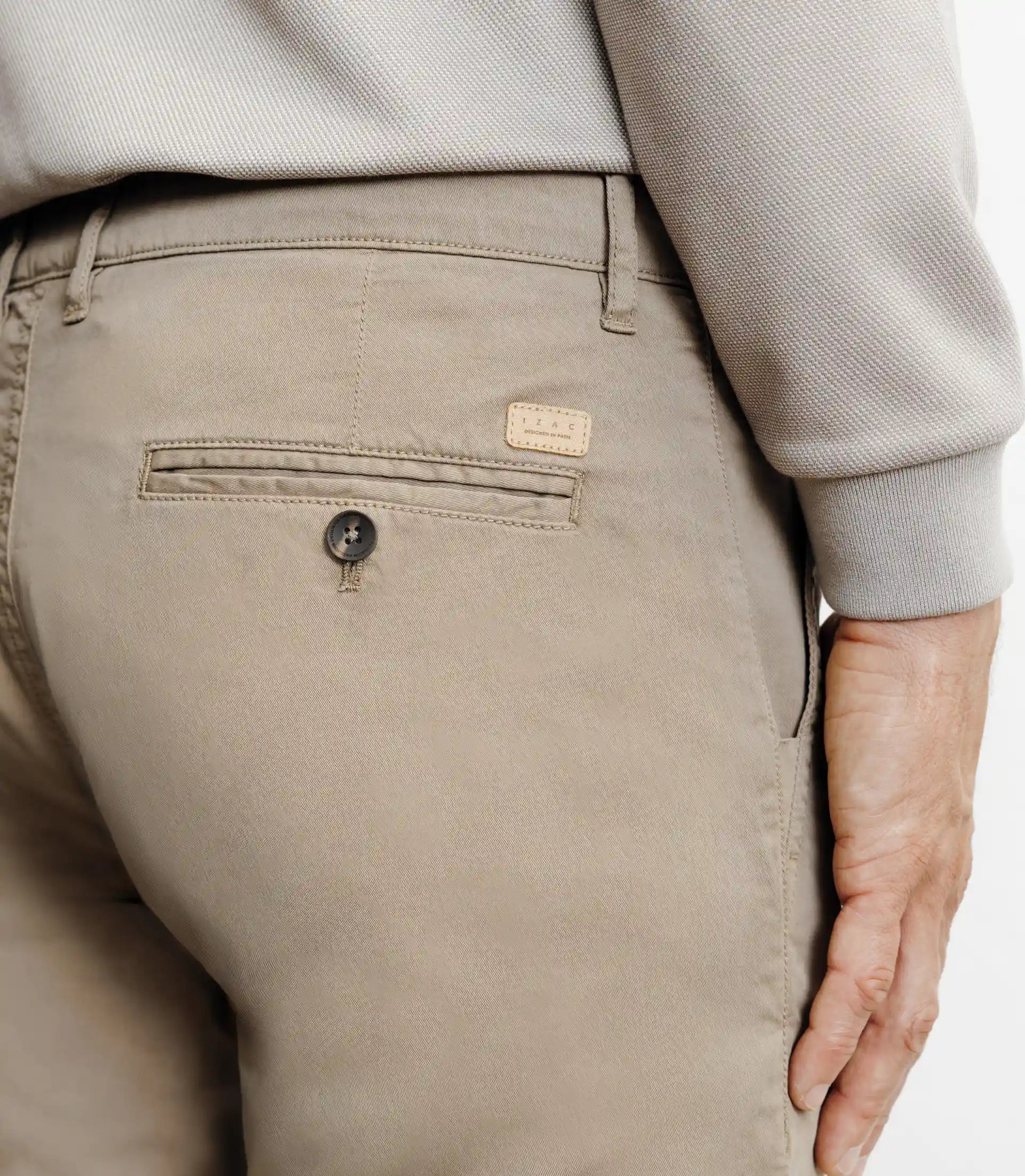 Pantalon coton stretch taupe - IZAC