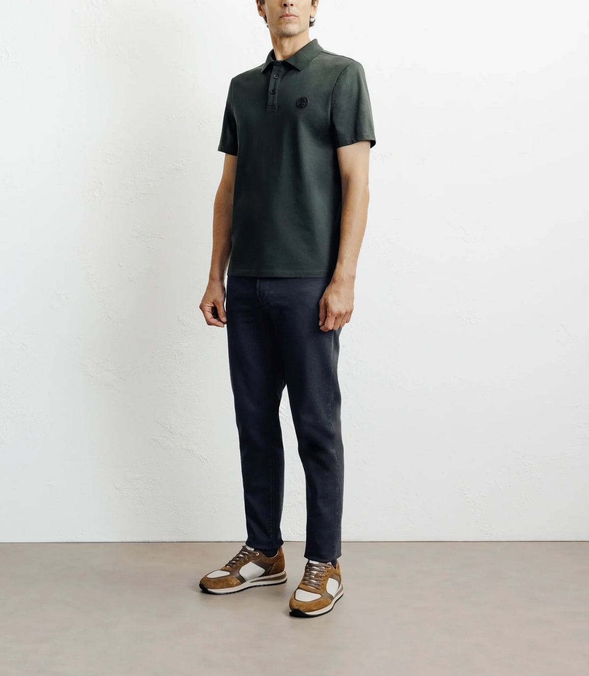 Polo boutonné kaki - IZAC