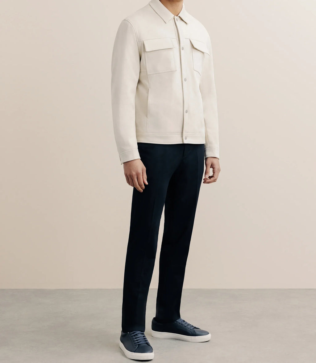 Blouson col chemise en suédine écru - IZAC