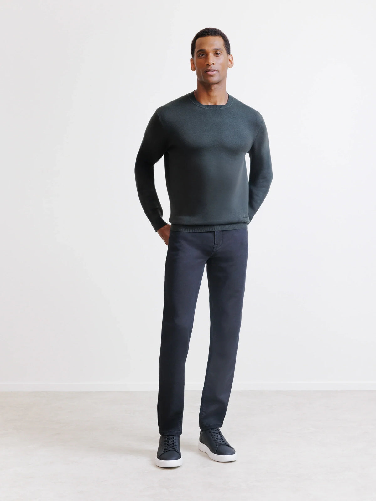 Pull col rond teddy kaki foncé - IZAC